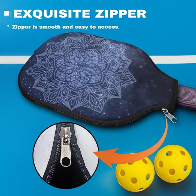Pickleball Paddle Covers, Fits Standard Pickleball Racquets, Durable Zippered Paddle Cover Universal 8.6 x 11.4Inch