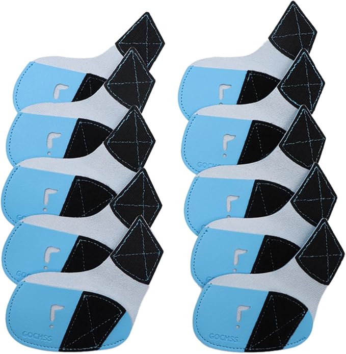 I Golf Iron Headcovers 10pcs PU Fit Both Right-Handed Clubs Golf Club Protector for Titleist Callaway Ping Taylormade Fit More Brands Golf Iron.