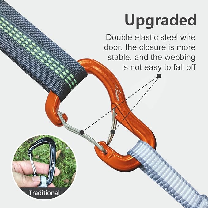 Camping Hammock Tent with Heavy Duty Carabiner Clips, Lightweight Hanging Hammocks Tree Straps, Bivvy Ground Tent for Outside, Hiking, and Travel
