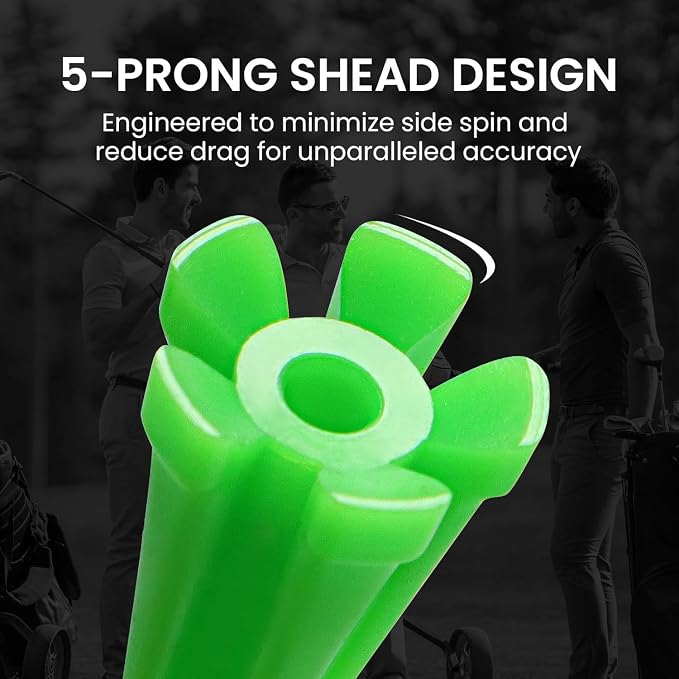 FINGER TEN Golf Tees Plastic Unbreakable Easy to Find Bulk Value 200/500/1000 Count, 2 3/4 3 1/4 Inch Tee Driving Range Reduce Friction, Green Red White USA Flag Practice