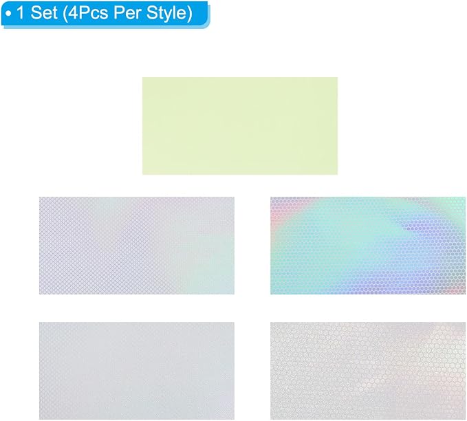 PATIKIL Assorted Reflective Fishing Lure Stickers, 20Pcs Adhesive Holographic Luminous Lure Making Sticker Crafts DIY Film Flash Lure Tape for Fishing Lure Making Metal Baits