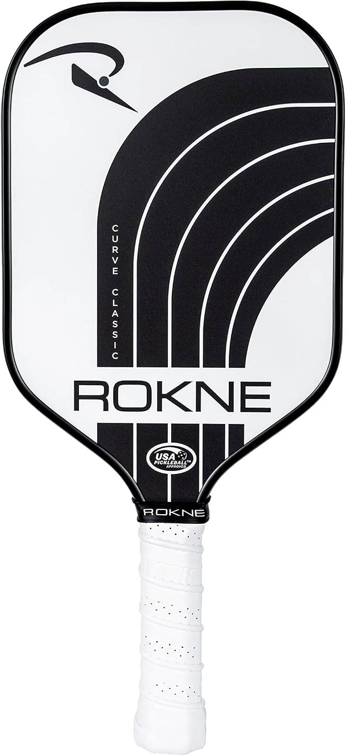 ROKNE Curve Classic Pickleball Paddle | USAPA Approved Fiberglass Pickleball Paddles | Precision Engineering & Comfort | ProGrit Texture for Max Spin & Power | Paddle
