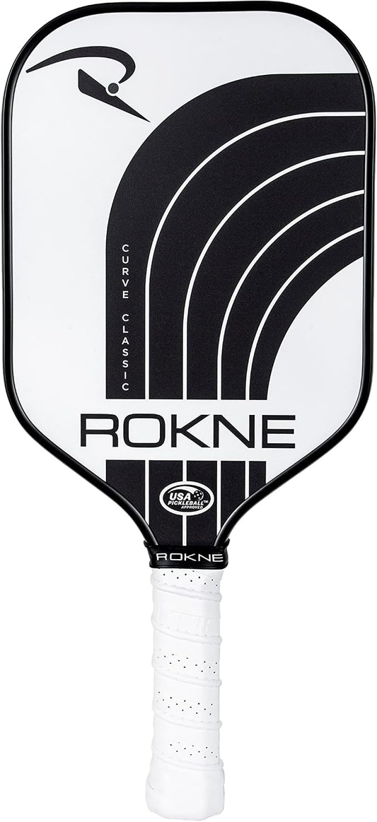 ROKNE Curve Classic Pickleball Paddle | USAPA Approved Fiberglass Pickleball Paddles | Precision Engineering & Comfort | ProGrit Texture for Max Spin & Power | Paddle