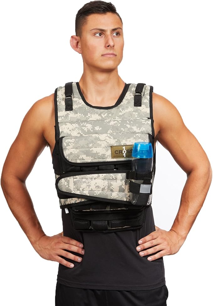 CROSS101 20LBS - 140LBS Adjustable Weighted Vest With Shoulder Pads Option for Men and Women