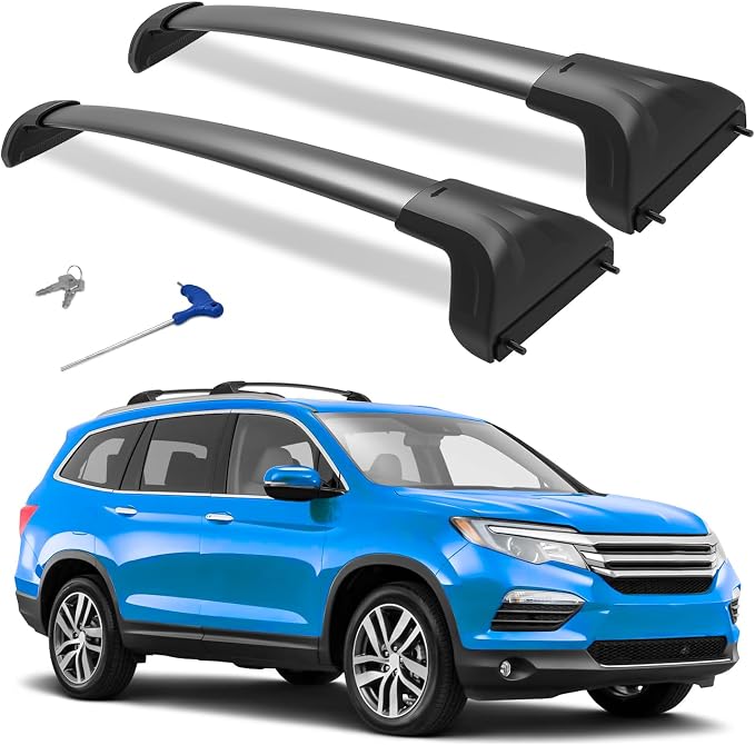 300lbs Roof Rack Cross Bars Compatible with Honda Pilot 2016-2022 with Flush Rails with Lock Aluminum Cross Bar for Rooftop Cargo Carrier Luggage Kayak Canoe Bike Snowboard