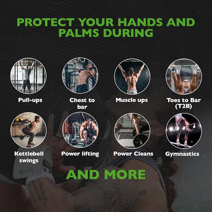 Bear KompleX No Hole Pinnacle Hand Grips for Workouts, Pull-ups, Weightlifting, WOD Gymnastics, Crosstraining Palm Grips with Wrist Wraps, Hand Protection from Rips and Blisters, 1 Pair