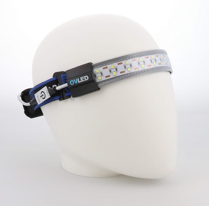 OPTIMAL VENTURES LITEBAND Flex LED Headlamp, 300 Lumens, 210° Wide Beam, Lightweight Low-Profile Fit, IPX2 Weather Resistant, Blue