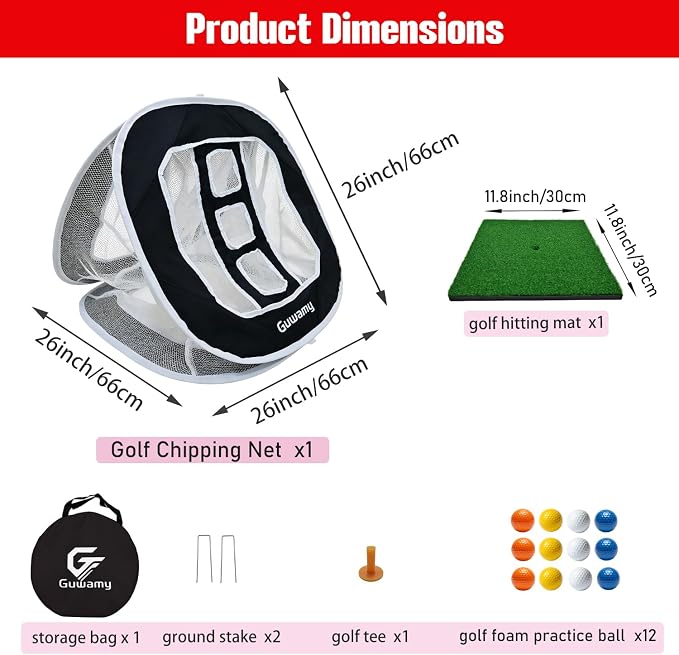 3-in-1 Pop Up Golf Chipping Net – Precision & Distance Trainer, Easy Indoor/Outdoor Setup – Ideal Gift