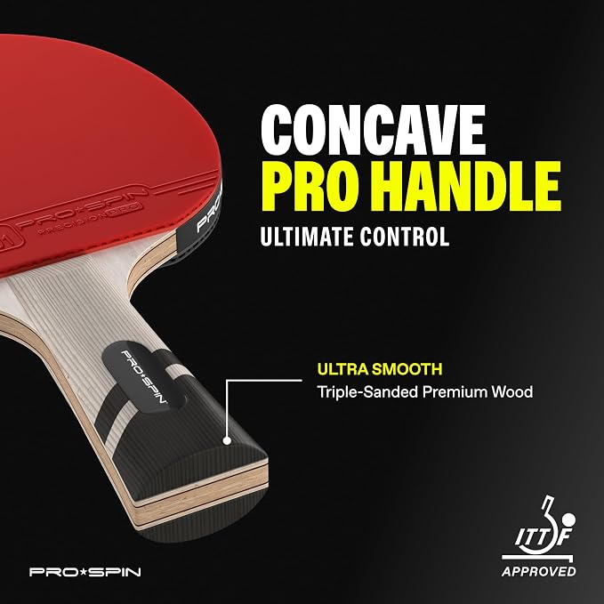 PRO-SPIN Ping Pong Paddles – ITTF Approved Professional Table Tennis Rackets with Carbon Fiber for Superior Control | 7-Ply Blade, Premium Rubber, 2.0mm Sponge