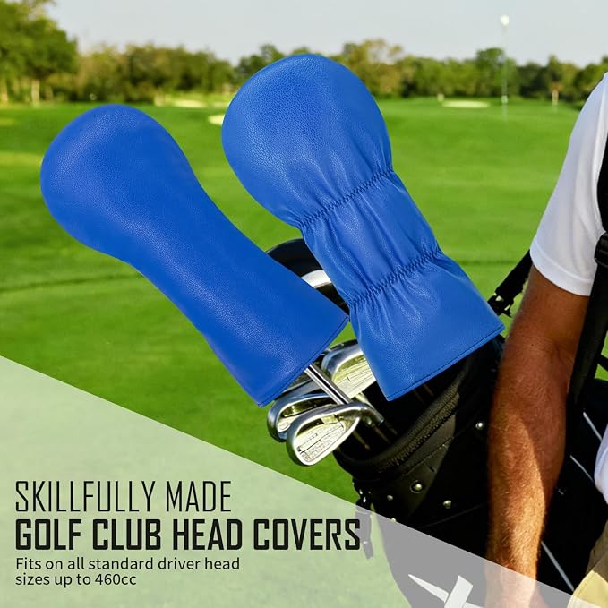 Golf Accessories Golf Club Covers for Driver, Fairway, Hybrids - Golf Driver Headcover/Golf Fairway Wood Head Cover/Hybrid Headcover for Men/Women Golfer