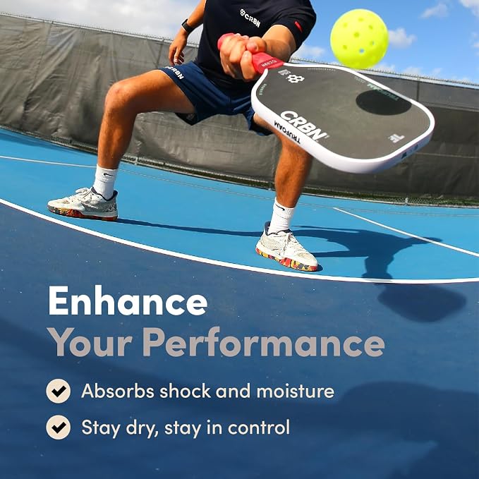CRBN Pickleball - Drytec™ Overgrips - Pickleball Paddle Grip Tape - Absorbs Shock & Moisture - 4 Pack