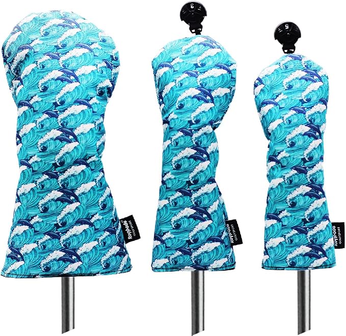 Golf Club Head Covers 3 Pack Waterproof Cloth Head Covers for Driver/Fairway Wood/Hybrid Fit All Golf Clubs Headcover #1#3#5 for All Brands