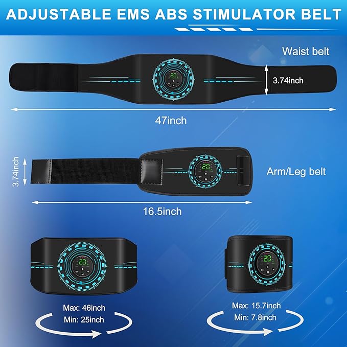 ABS Stimulator Muscle Toner EMS Muscle Stimulator Machine for Abdomen/Arms/Legs Electrode (3packs)