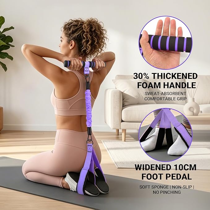 Pedal Resistance Bands with Handles, Adjustable Resistance Bands, Max 90Lbs