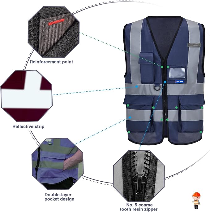 A-SAFETY XSmall navy reflective vest
