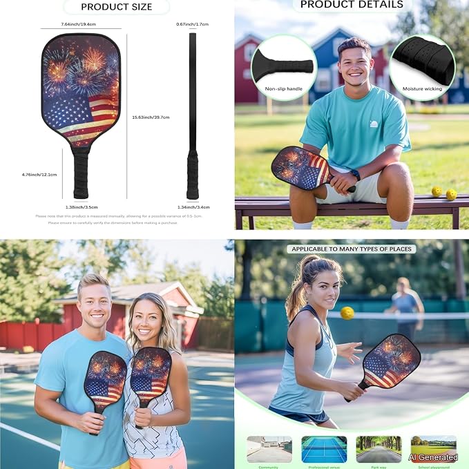 Pickleball Paddles Set 3PCS Pickleball Paddle Case Pickleball Racket Pickleball Bag Ideal for Beginners Gifts