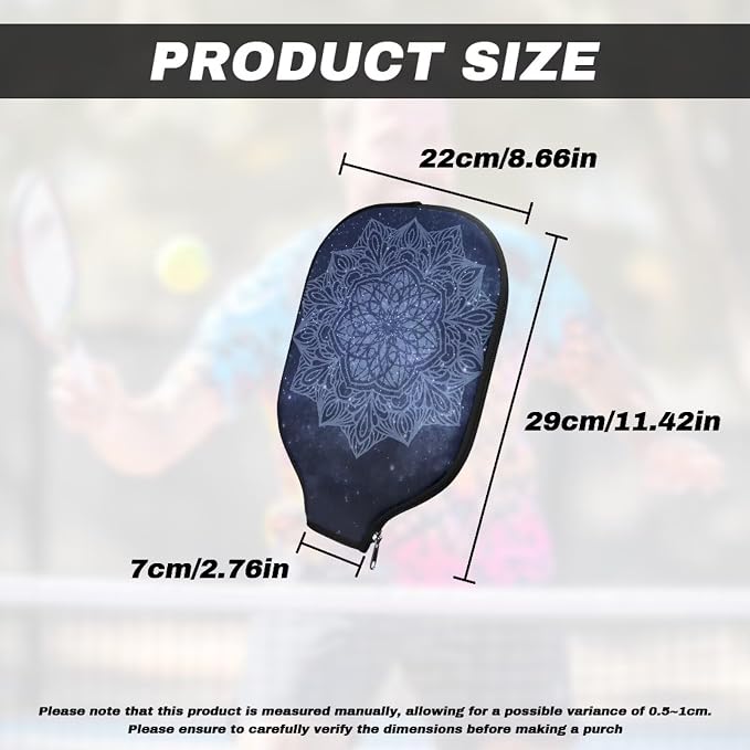 Pickleball Paddle Covers, Fits Standard Pickleball Racquets, Durable Zippered Paddle Cover Universal 8.6 x 11.4Inch