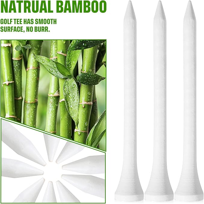Mudder Golf Tees Bulk Wooden Bamboo Golf Tees Multicolor Wood for Men Balls Accessories