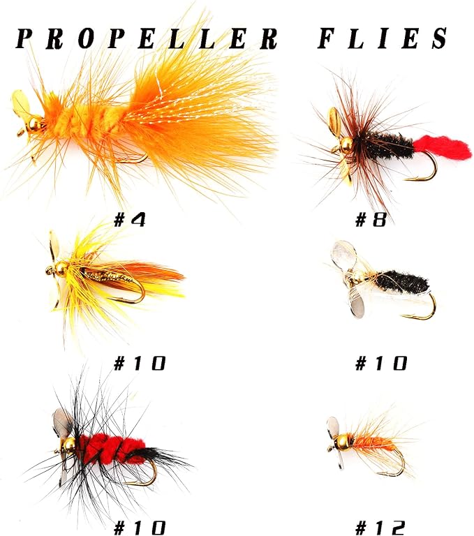 Fly Fishing Flies Assortment Kit Dry Wet Nyphms Tenkara Popper Streamer Woolly Bugger for Trout Bass Salmon Steelhead with Fly Box