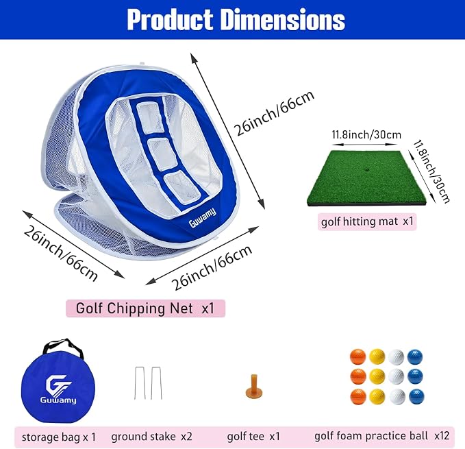 3-in-1 Pop Up Golf Chipping Net – Precision & Distance Trainer, Easy Indoor/Outdoor Setup – Ideal Gift