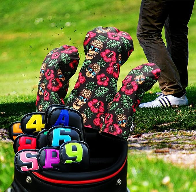 Golf Club Head Covers 3 Pack Waterproof Cloth Head Covers for Driver/Fairway Wood/Hybrid Fit All Golf Clubs Headcover #1#3#5 for All Brands
