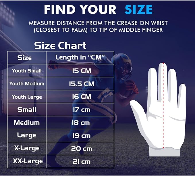 Glorious Traders Adult & Youth Football Gloves - Ultimate Performance Booster with Super Sticky Grip