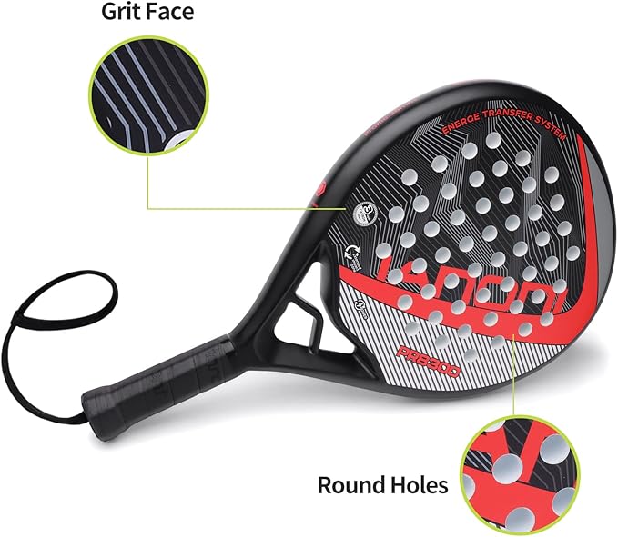 Padel Racket Carbon Fiber Surface with EVA Memory Flex Foam Core Lightweight Padel Racquet