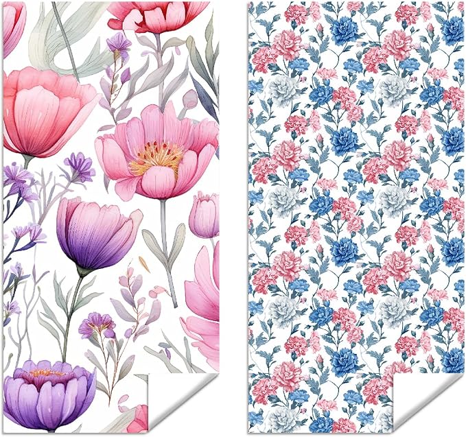 2 Pcs Microfiber Beach Towel Sand Free Quick Dry Oversized Lightweight Floral Watercolor Artistic Style Pink Purple Lavender White for Pool Travel 71 x 32 Inches