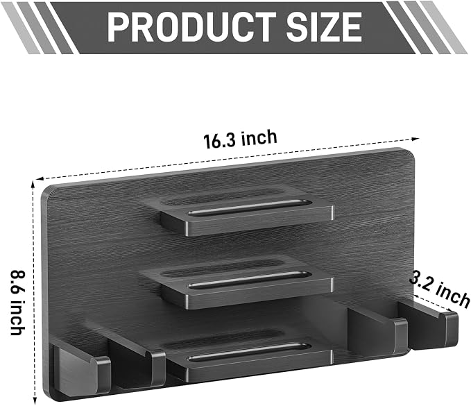Ping Pong Paddle Holder Wall Mount Hold 8 Paddles and 12 Ball Storage, 100% Solid Wood Ping Pong Paddle Storage Rack, Table Tennis Accessories Organizer in Game Room,Man,Cave,Office,Home, Black
