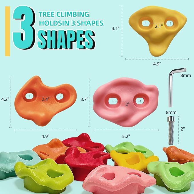 30 PCS Large Rock Climbing Holds for Kids, Extra Large Climbing Rock Wall Grips, Adult Rock Wall Holds Climbing Kit with Hardware for Indoor and Outdoor Climbing Holds（Pastel Color）