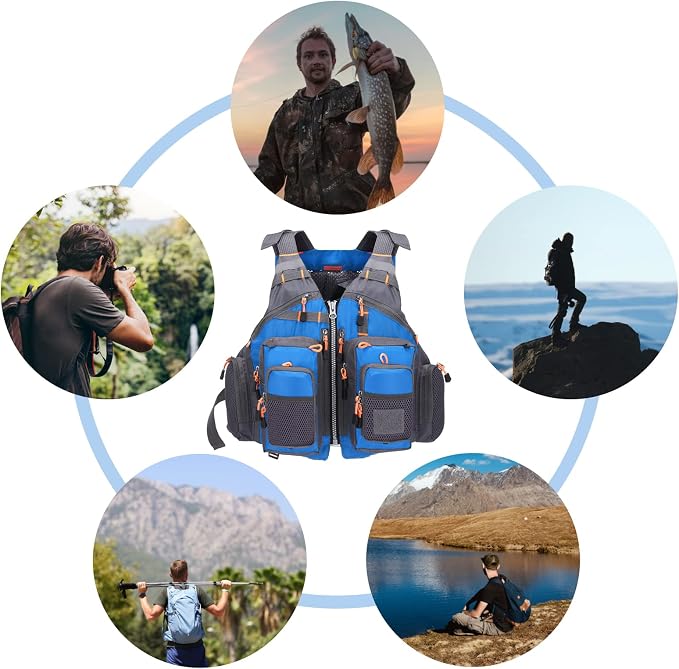 Lixada Fly Fishing Vest Fishing Jacket Breathable Polyester Mesh Design Fishing Vest