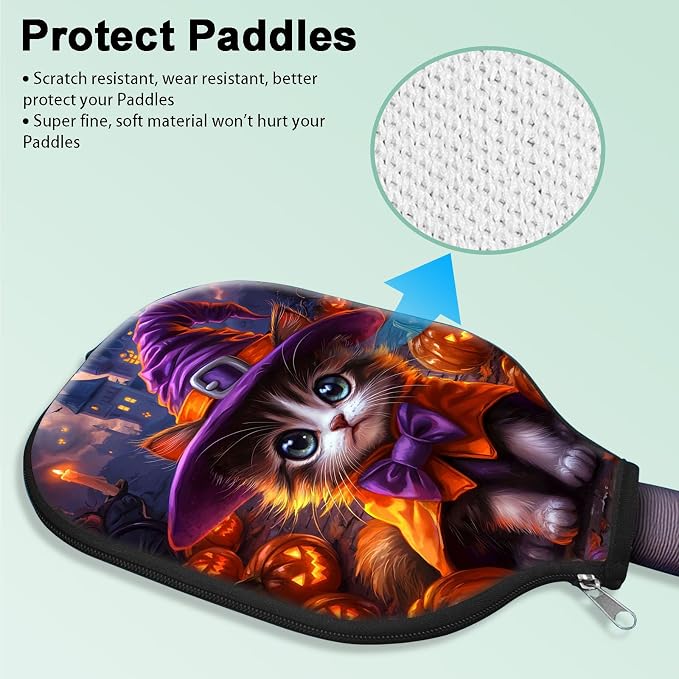 Pickleball Paddle Cover- Premium Water-Resistant Racket Sleeves with Reinforced Zippers, Universal Fit for USAPA Standard Paddles, Extra Padding Protection 6