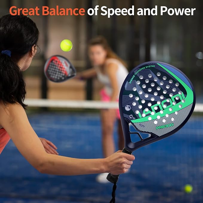 Padel Racket Carbon Fiber Surface with EVA Memory Flex Foam Core Lightweight Padel Racquet