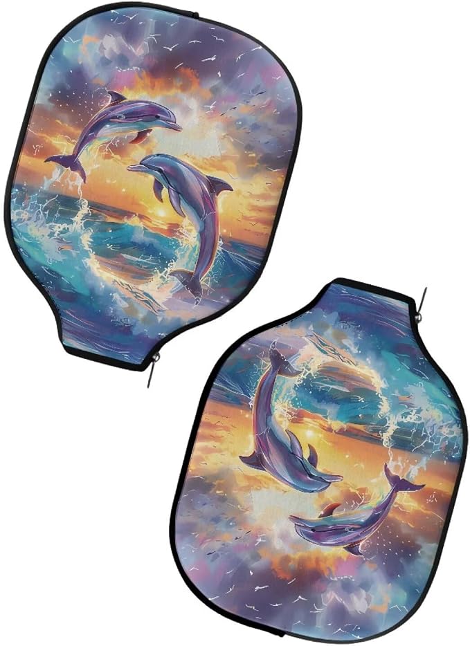 Dolphin 1 Pcs Pickle Ball Racket Case with Zipper Design Universal Pickleball Racket Cover Pickleball Accessories for Protective Paddle Covers Paddle Gifts for Sports Lovers