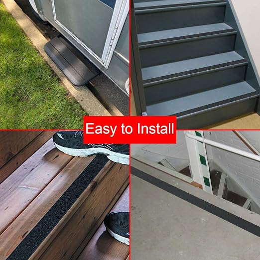 Black Diamond Self Adhesive Grip Tape - Anti Slip Traction Tape - Non Skid Tape - Anti Slip Tape Grippy Strips for Stairs, Ramps, Boat Grip 2" x 10' Black with Cleaning Stick