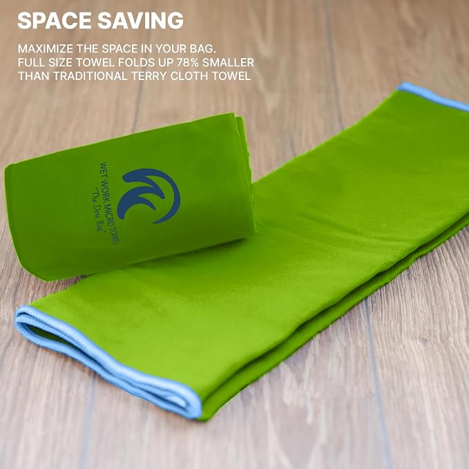 Wet Work 3 Extra Large Towels (60”x36”), Highly Absorbent Microfiber, Quick Dry, Lightweight & Ultrasoft, Perfect for Bath, Beach, Travel, Yoga, Lint Free Microfiber Towels for Body