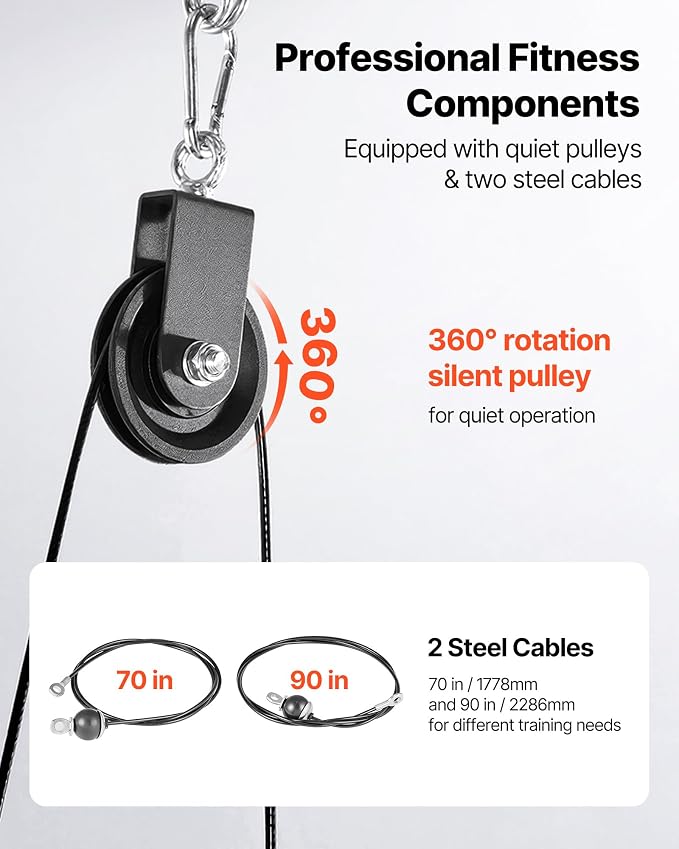 VEVOR LAT Pulldown Attachments, Cable Machine Rowing T-bar V-bar Tricep Pull Down Bar, Back Strength Training Rubber Coated Handle Grip, Bicep Curl Tricep LAT Pulldown Bar for Home Gym Fitness