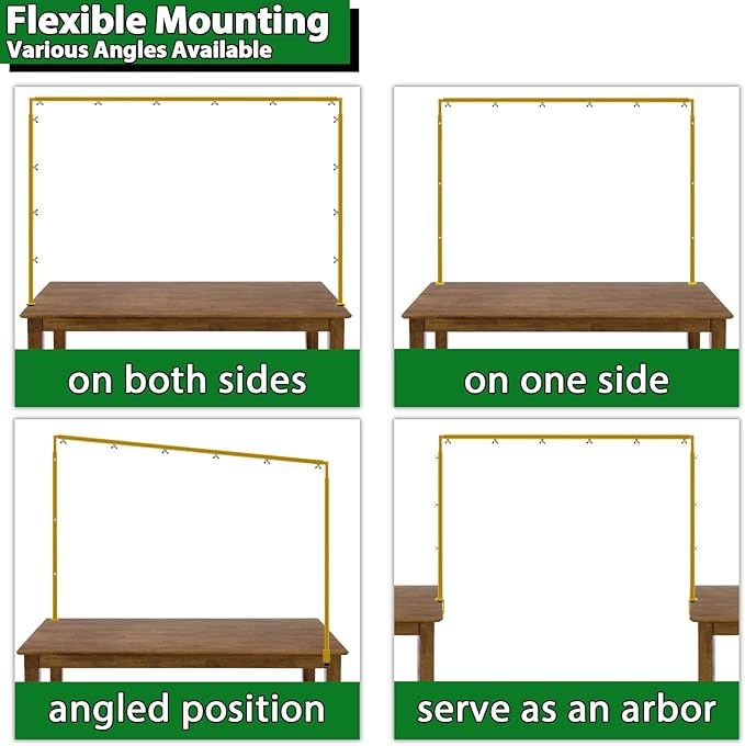 Over The Table Rod Stand with Clamps - Adjustable Table Arch Stand, Metal Table Rod for Wedding, Birthday, Halloween, and Christmas Decorations (29"-97" Length, 26"-42" Tall, Gold)