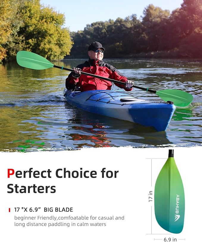 Abahub Adjustable Kayak Paddle 210-230 cm/ 230-250 cm Floating Kayaking Oars Boating Oars Canoeing Oars Black