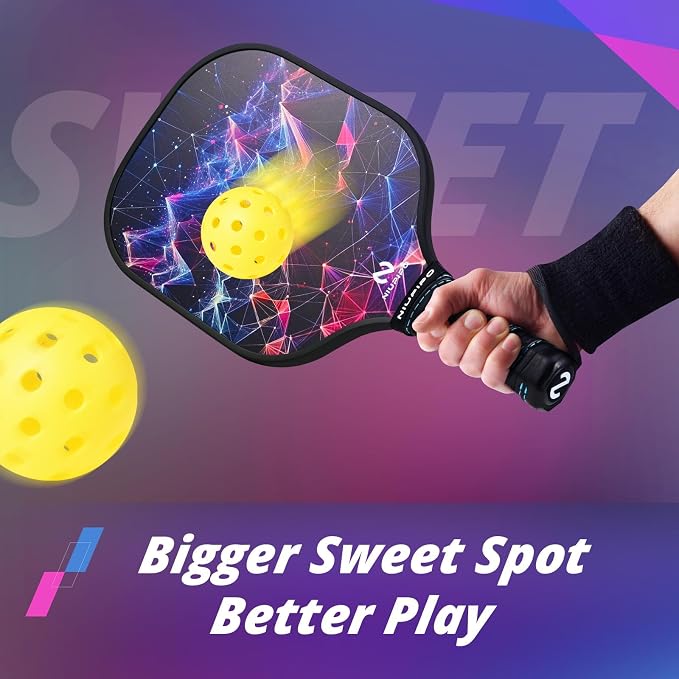 niupipo Pickleball Paddles Set of 2 or 4, USAPA Approved Fiberglass Pickleball Paddle Set with Balls and Bag, Polypropylene Honeycomb Core, Lightweight Pickleball Paddles for Beginners Men Women