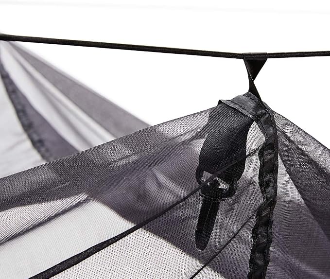Easthills Outdoors Jungle Explorer 118" x 79" Double Camping Hammock Lightweight Ripstop Parachute Nylon 2 Person Hammocks with Removable Bug Net, Tree Straps and Tarp Gray