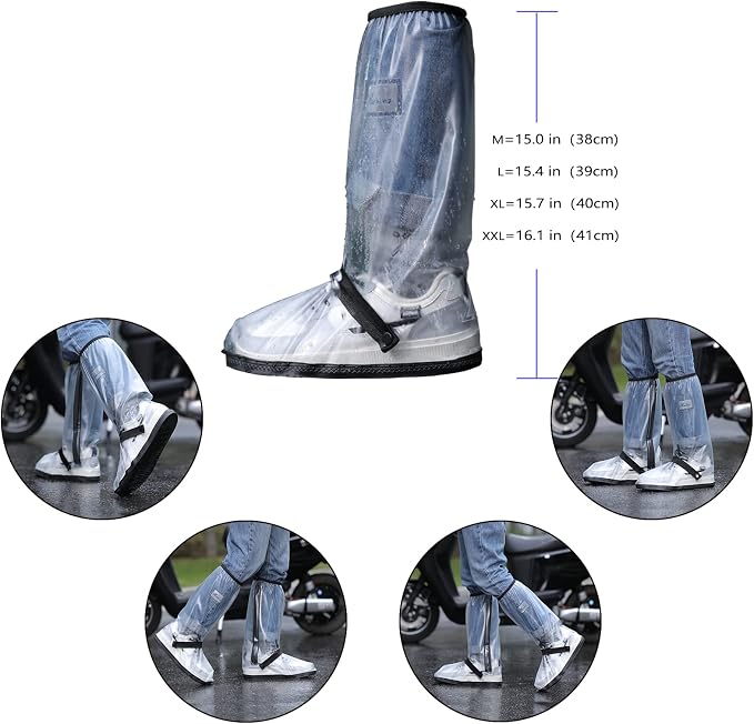Waterproof Rain Boot Shoe Cover with Reflector Reusable & Foldable