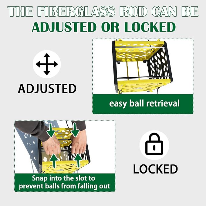 Pickleball Hopper Collector with Wheels, 40 Pickleball Balls Capacity, Lightweight Pickleball Picker Upper, Pickleball Picking Ball Picking Tool.