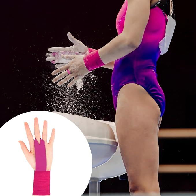 12 Pcs Gymnastics Tape Grips and 1 Roll Athletic Tape for Gymnastics Bars Reusable Athletic Grips Strong Support Wrist Ankle Knee Guards Protector Sport Training Accessories