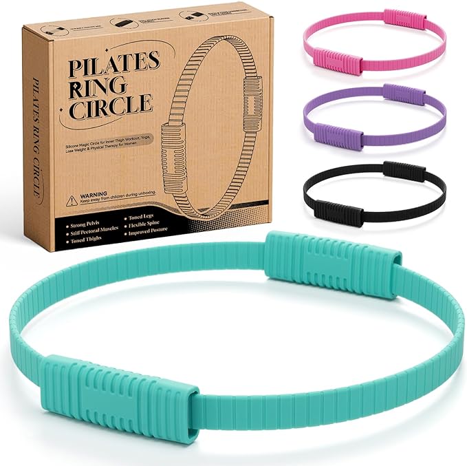 SUBCULTUREPICK Pilates Ring, Silicone Magic Pilates Rings, Lightweight & Durable Flexible Fitness Circle Exercise Equipment for Toning Arms, Thighs,Legs, Core,Yoga & Physical Therapy