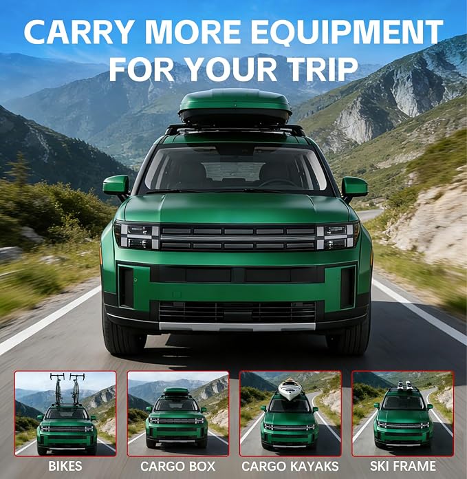 300lbs Roof Rack Cross Bars Compatible with 2024 2025 2026 Hyundai Santa Fe & Santa Fe Hybrid (Not for SE), Aluminum Lockable Crossbars for Rooftop Cargo Carrier Luggage Kayak Canoe Bike