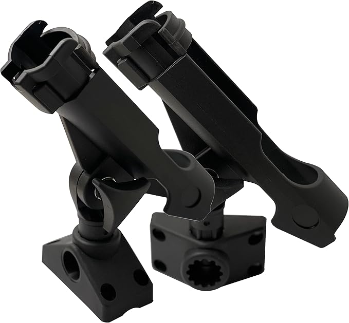 2 Pack Baitcaster/Spinning Rod Holder with Side Deck Mount