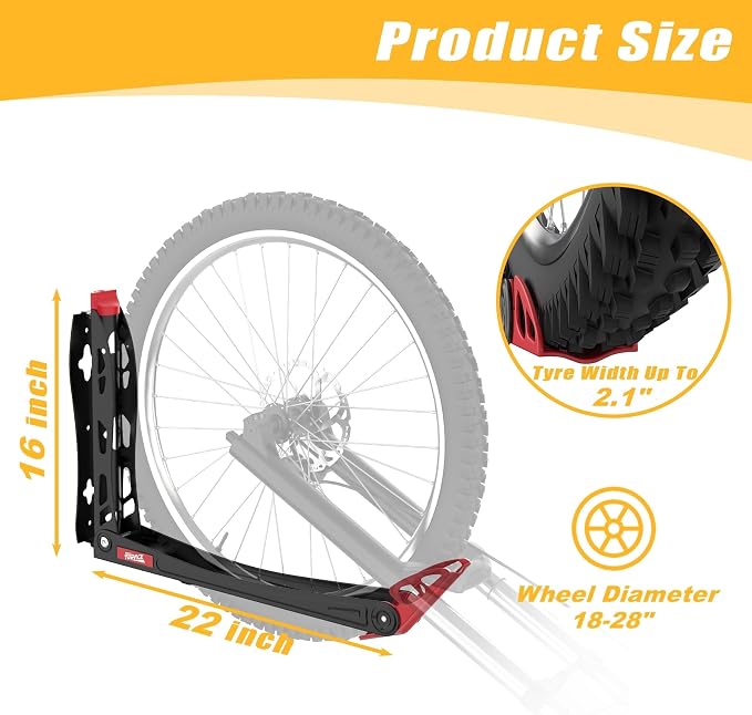 TORACK BIKEPAL No Lift Swivel Bike Rack, Space Saving Vertical Wall Mount Bike Holder for Garage Storage (1 Pack)