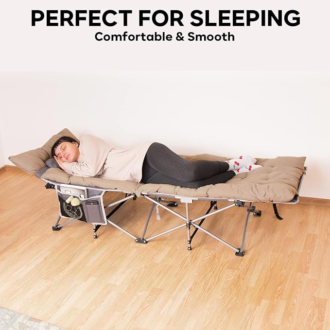 Zone Tech Camping Cot Mattress Pad Premium Quality Outdoor Comfortable Thicker Cotton Sleeping Cot Lightweight Waterproof Bottom Pad Mattress for Adult, Kid