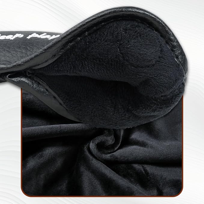 Craftsman Golf 10pcs Funny Eat Sleep Golf Magnetic Closure Classic Black Synthetic Leather Iron Headcover Covers Set Travel Cases Protector